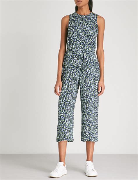 michael michael kors floral print crepe jumpsuit